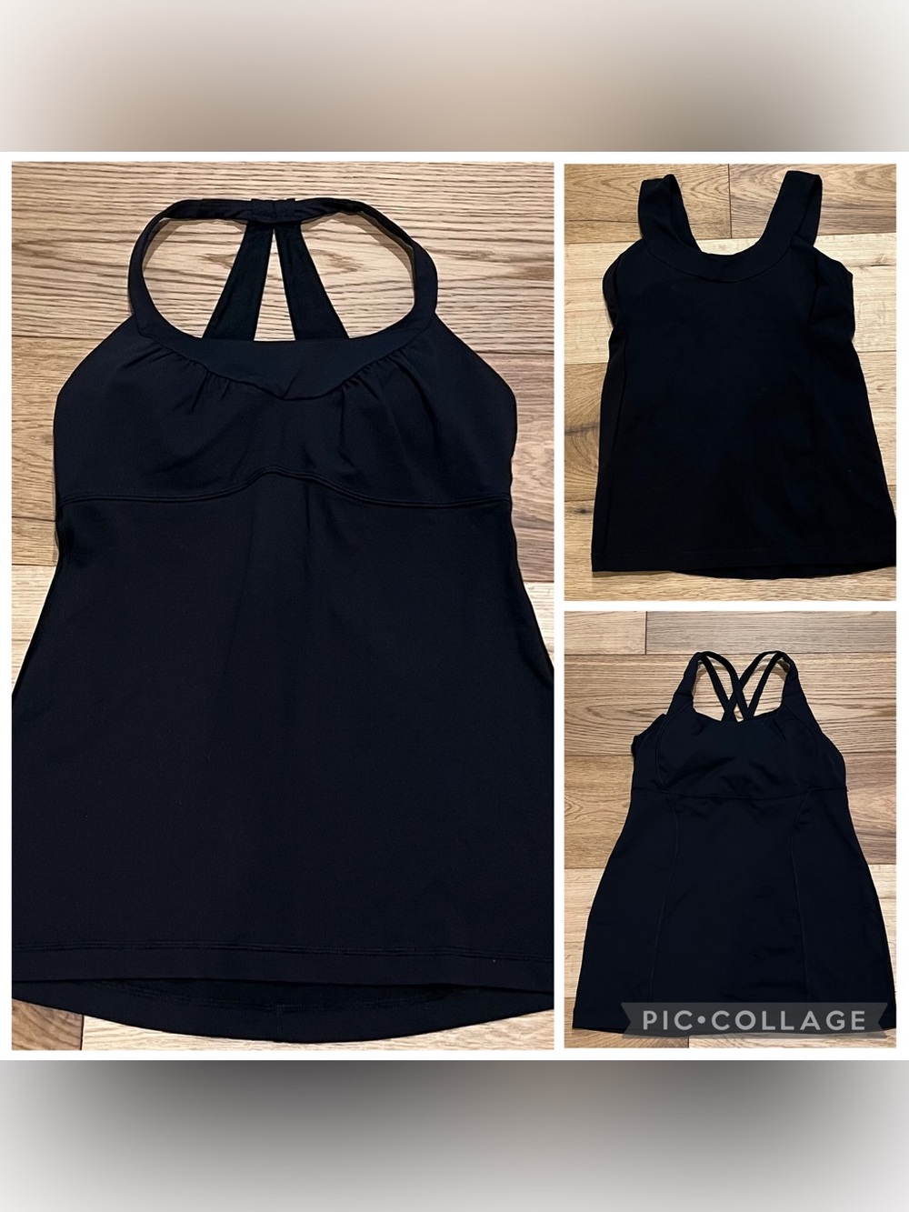 lululemon athletica  bundle of three Black Strappy Tank Tops